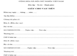 Mẫu giấy vay tiền viết tay hợp pháp bạn cần nắm được