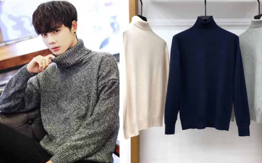 Mix áo len cổ lọ với quần chinos Mix áo len với quần chinos