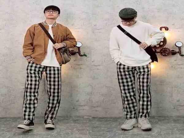 Phối quần caro nam với áo khoác bomber Phối quần caro nam với áo khoác bomber