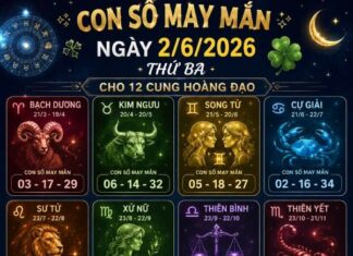 Con số may mắn ngày 2/6/2026 thứ ba cho 12 cung hoàng đạo